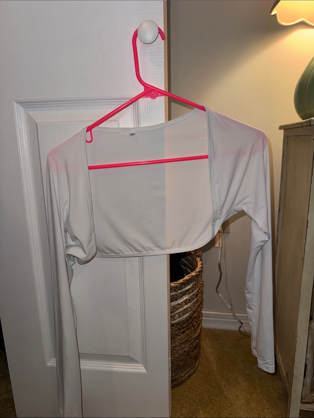 Cropped Long Sleeve Bolero Shrug - White